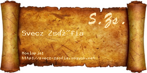 Svecz Zsófia névjegykártya